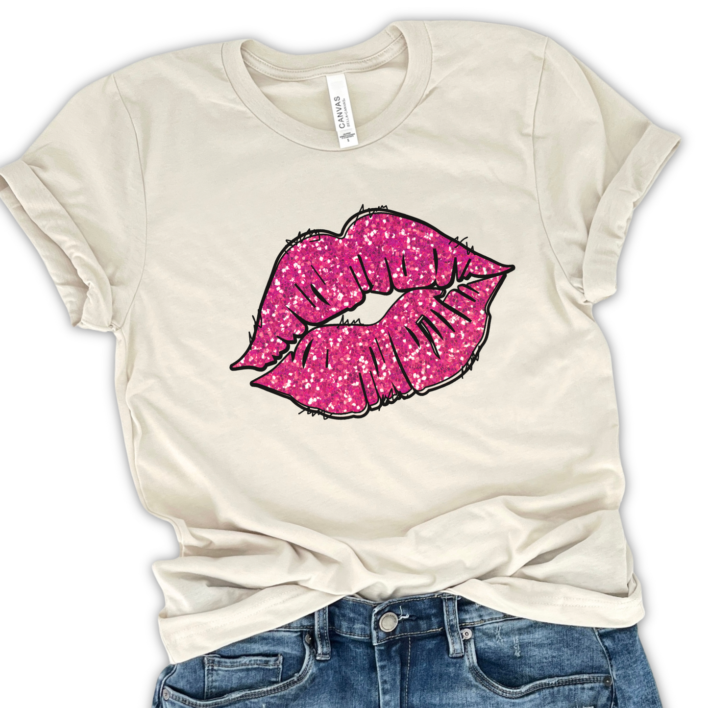 Valentine's Day sparkling lips t-shirt