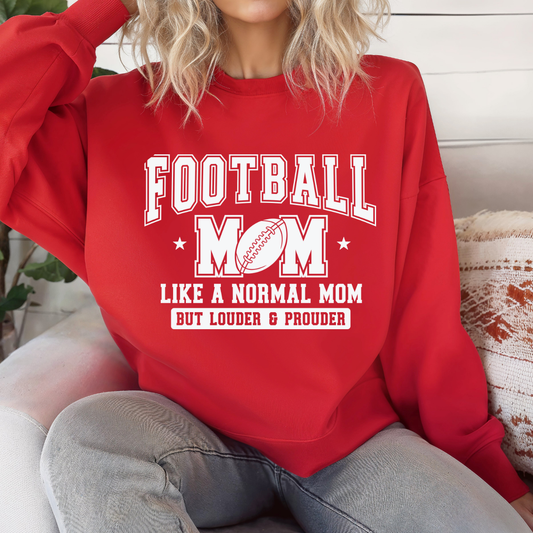 Football mom: Like a normal mom, but louder and prouder sweatshirt