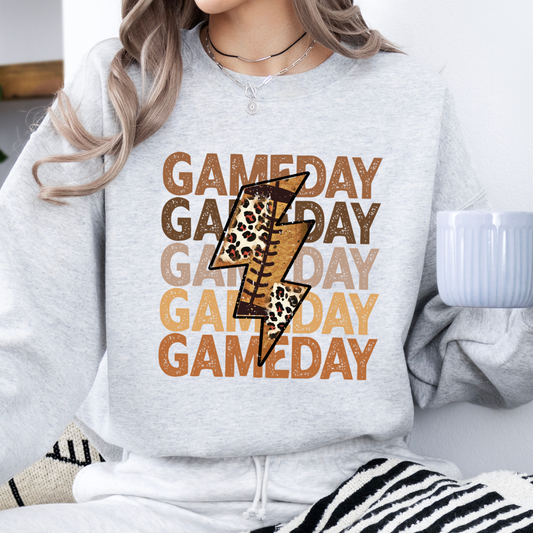 Game Day Leopard print football sweatshirt