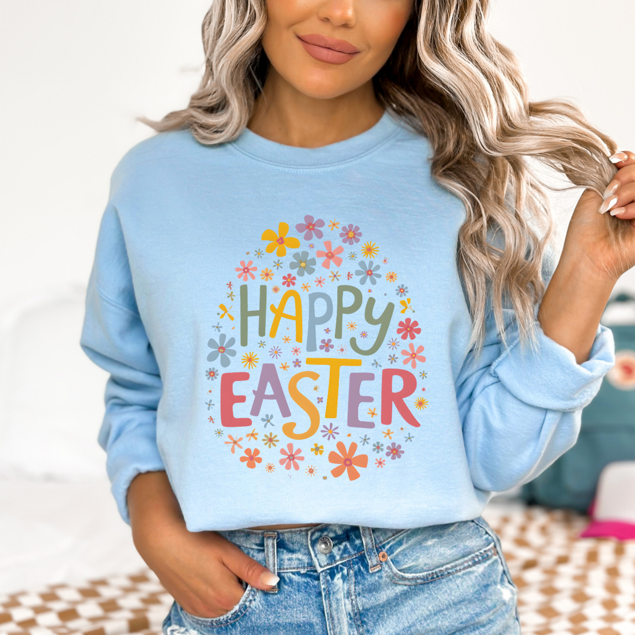 Happy Easter women's graphic sweatshirt