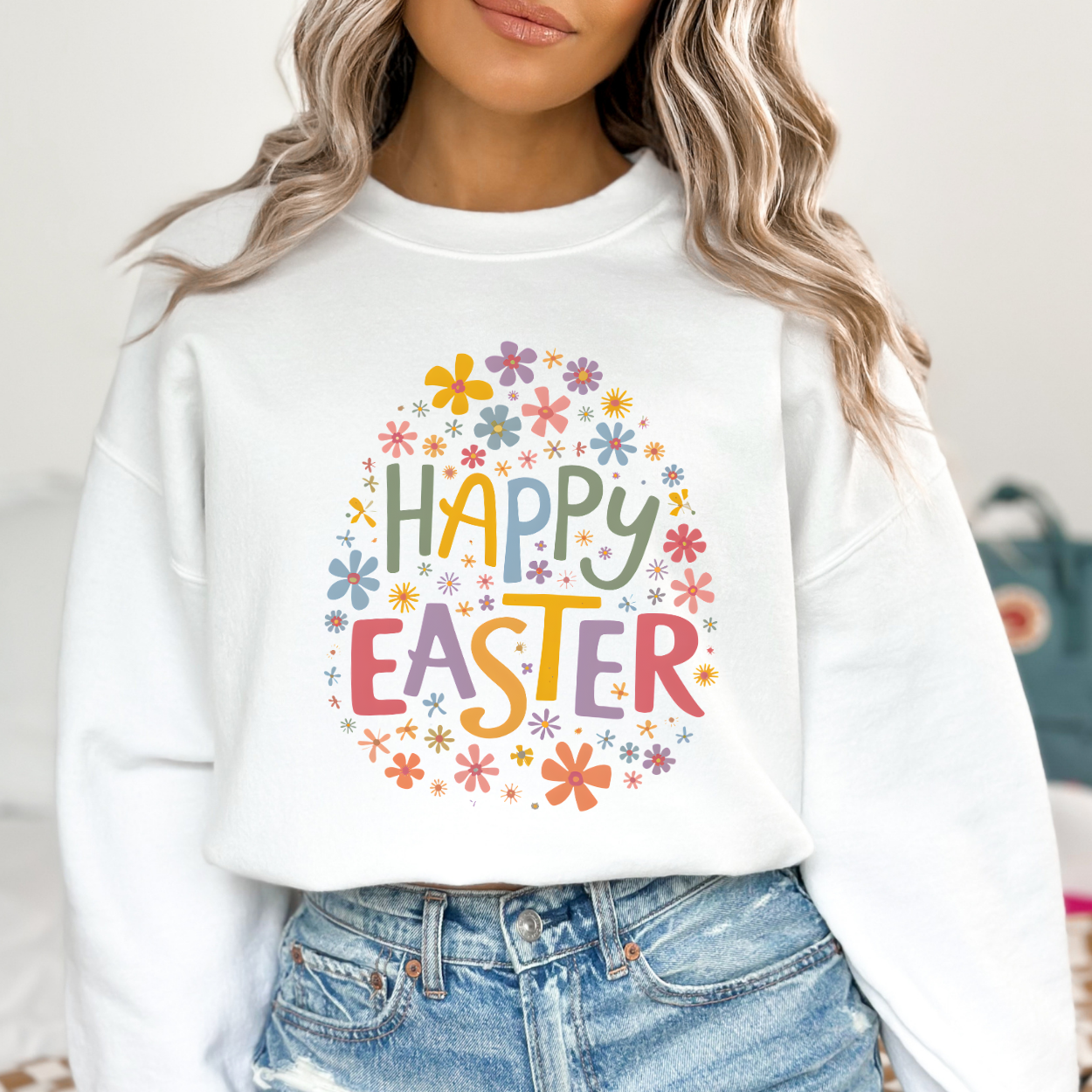 Happy Easter women's graphic sweatshirt