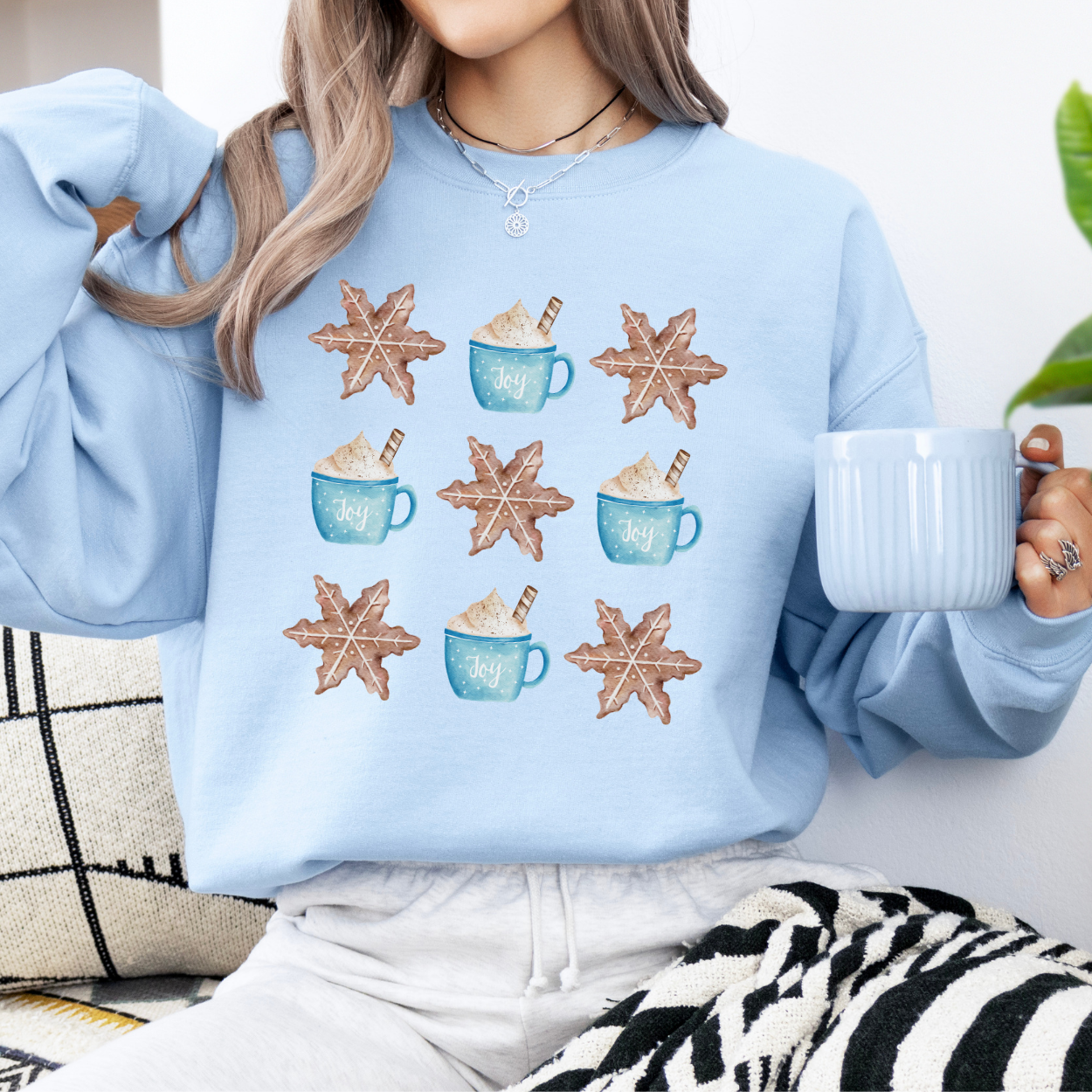 Christmas hot cocoa and gingerbread cookie coquette sweatshirt