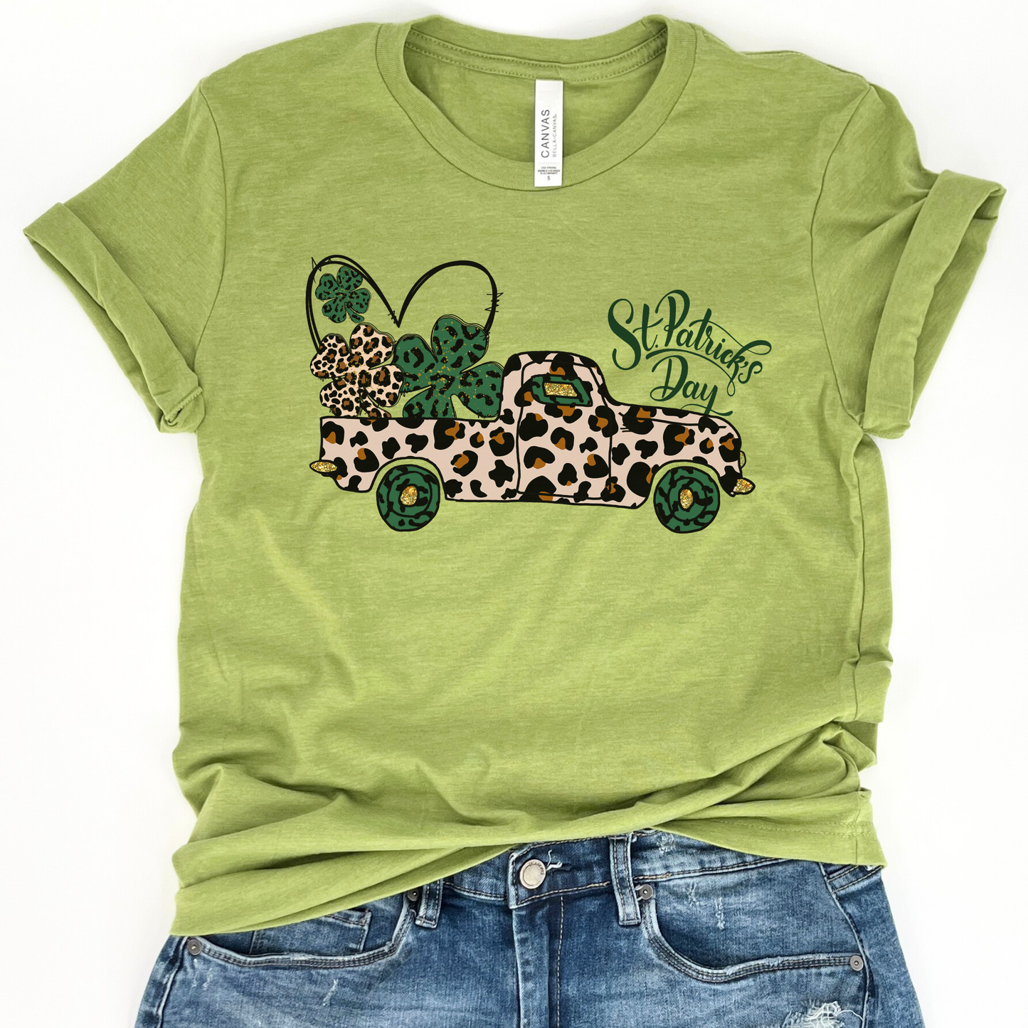 St. Patrick's Day vintage truck graphic t-shirt