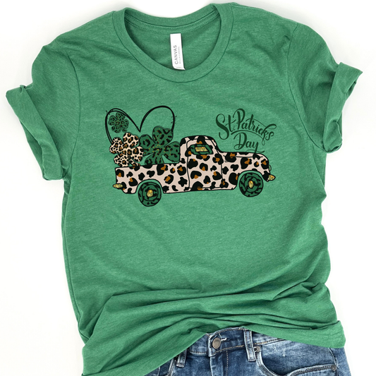 St. Patrick's Day vintage truck graphic t-shirt