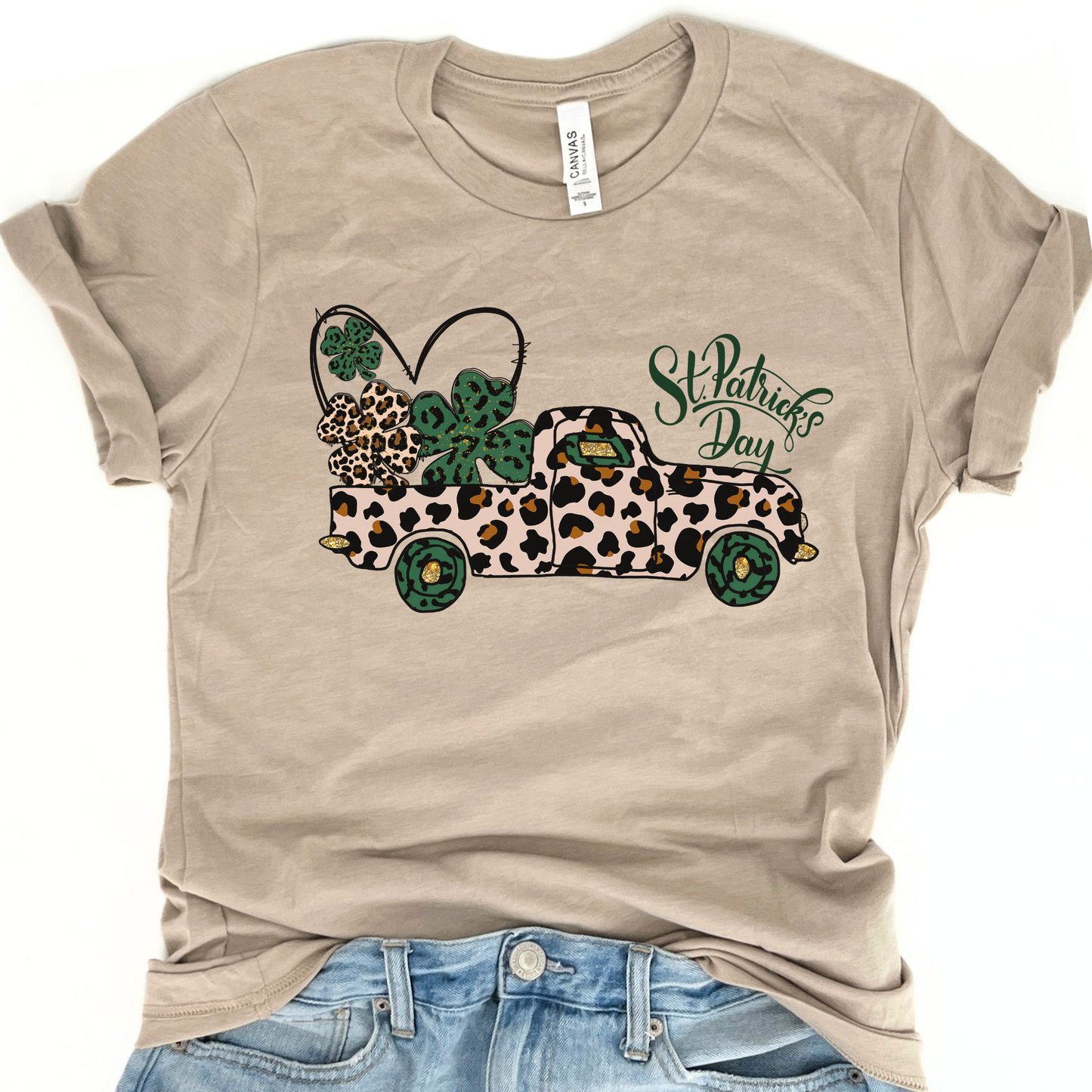 St. Patrick's Day vintage truck graphic t-shirt