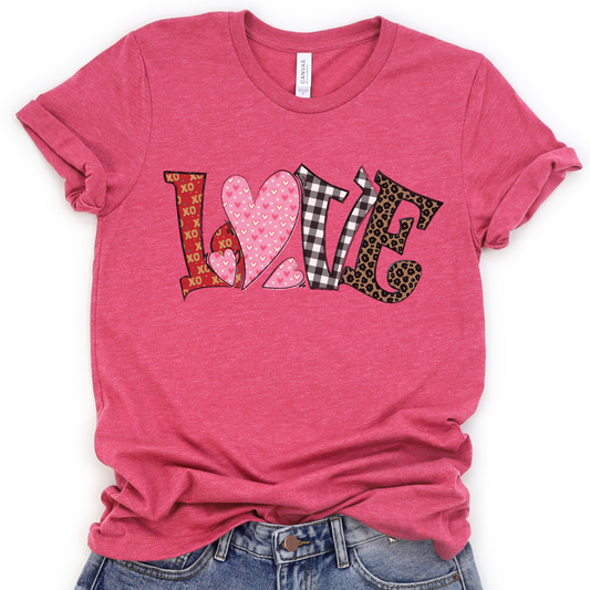 Whimsical Love letter women's Valentine's graphic t-shirt