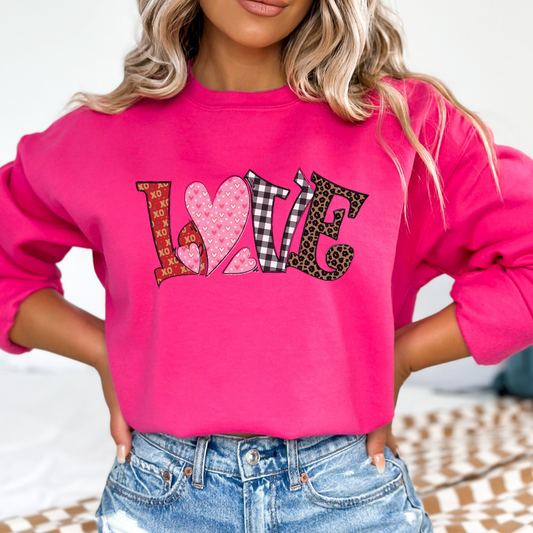 Whimsical love Valentine's Day graphic sweatshirt