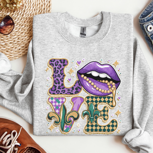 Mardi Gras Love graphic sweatshirt