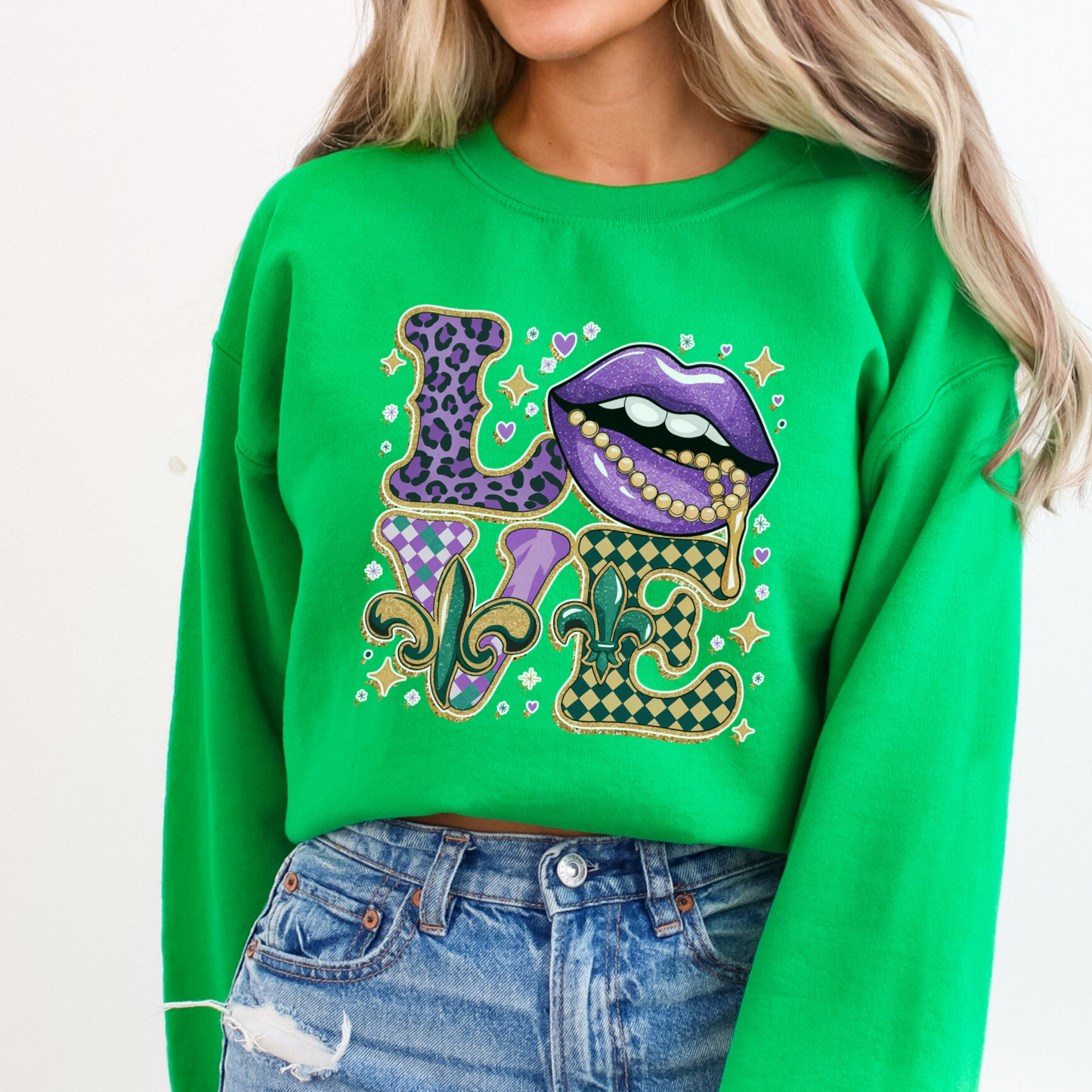 Mardi Gras Love graphic sweatshirt