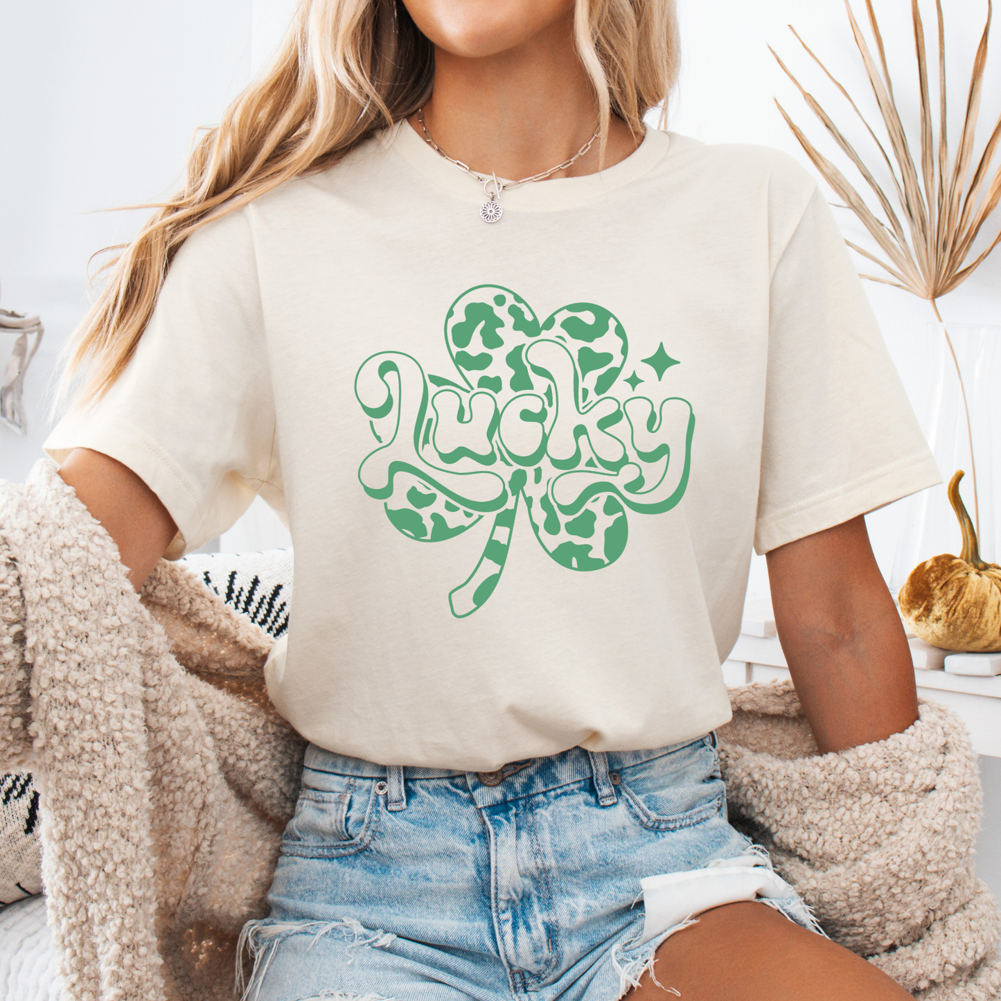 St. Patrick's Day lucky clover women's graphic t-shirt