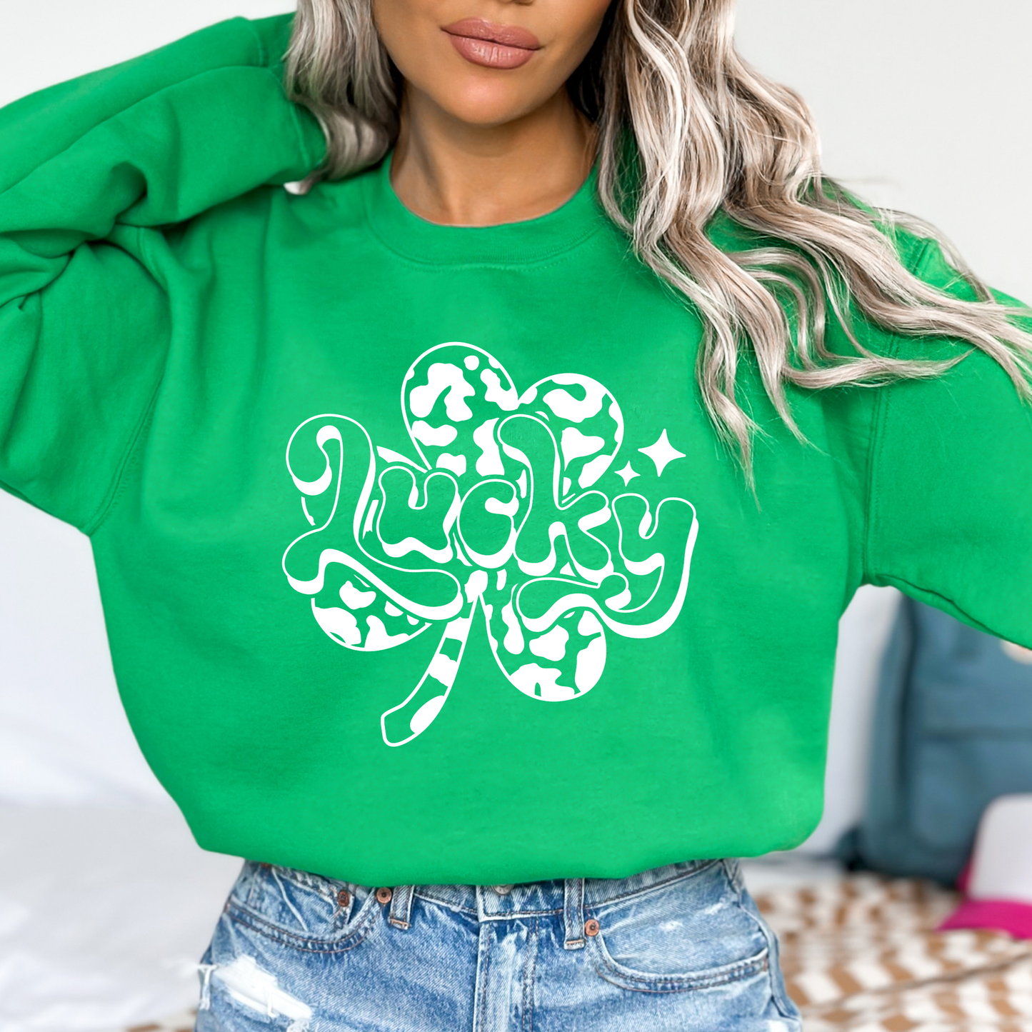 Lucky clover St. Patrick's Day graphic sweatshirt