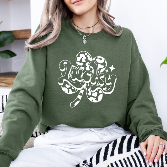 Lucky clover St. Patrick's Day graphic sweatshirt