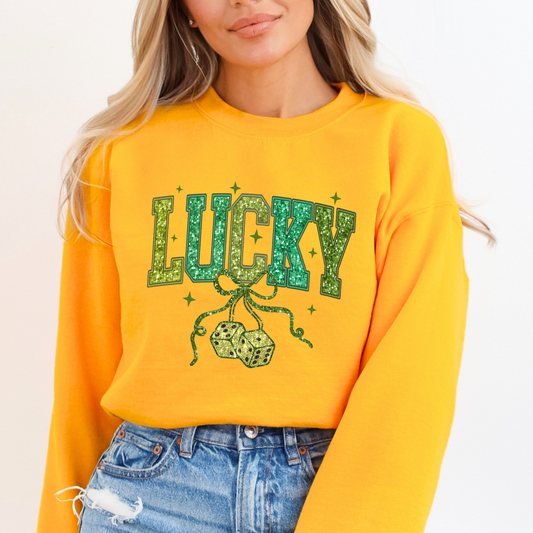 St. Patrick's Day Lucky dice graphic sweatshirt