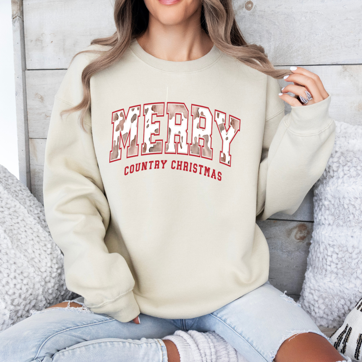 Merry country Christmas women's sweatshirt