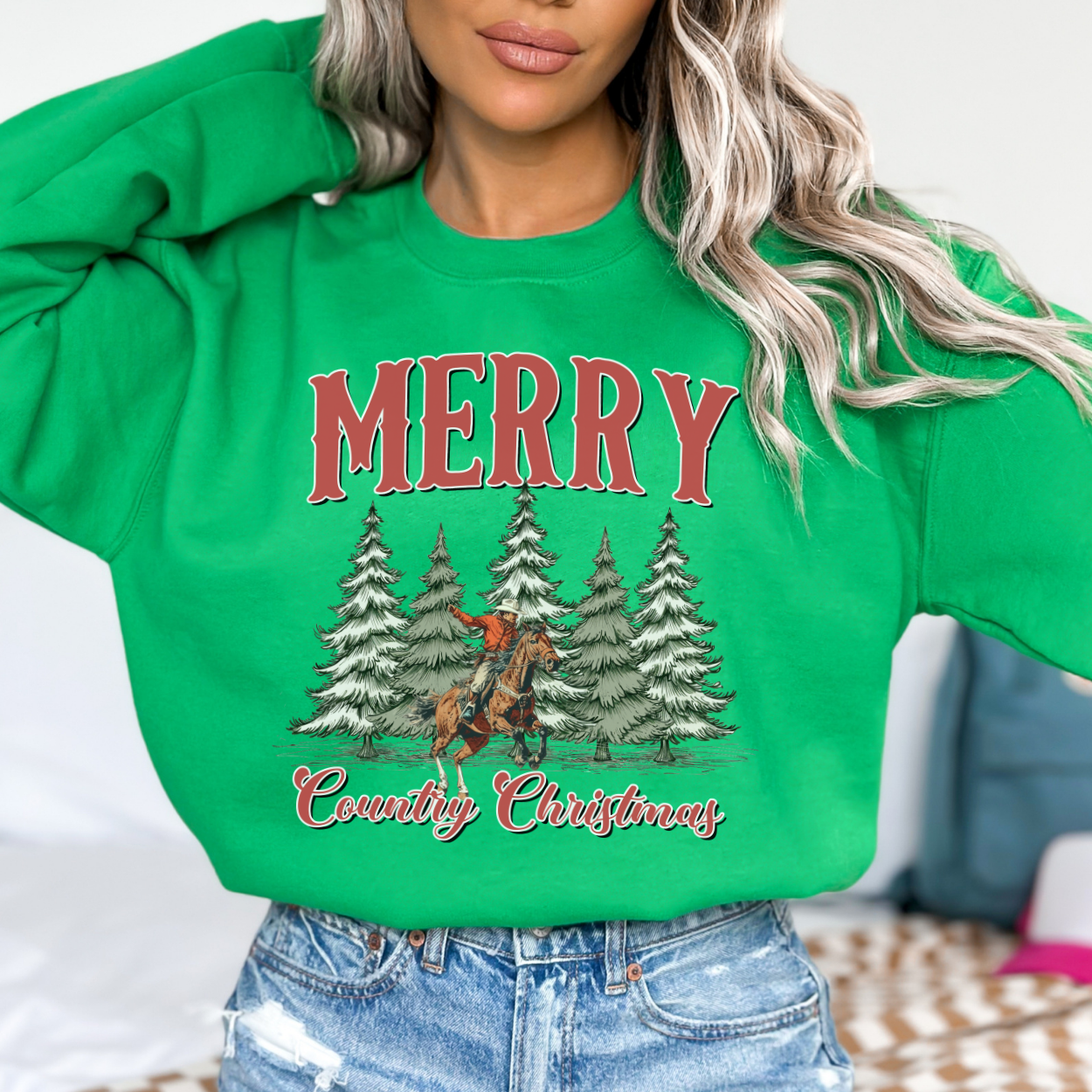 Merry cowboy Christmas women's sweatshirt