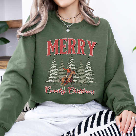 Merry cowboy Christmas women's sweatshirt