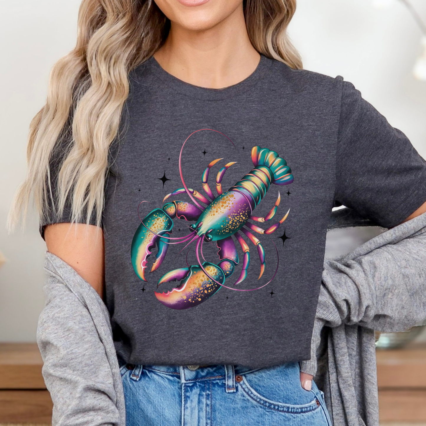 Mardi Gras crawfish women's graphic t-shirt