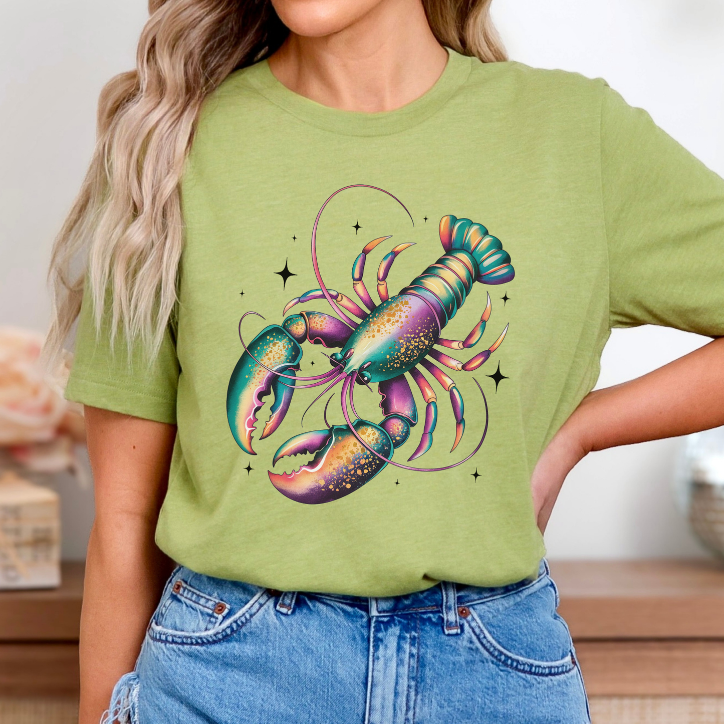 Mardi Gras crawfish women's graphic t-shirt