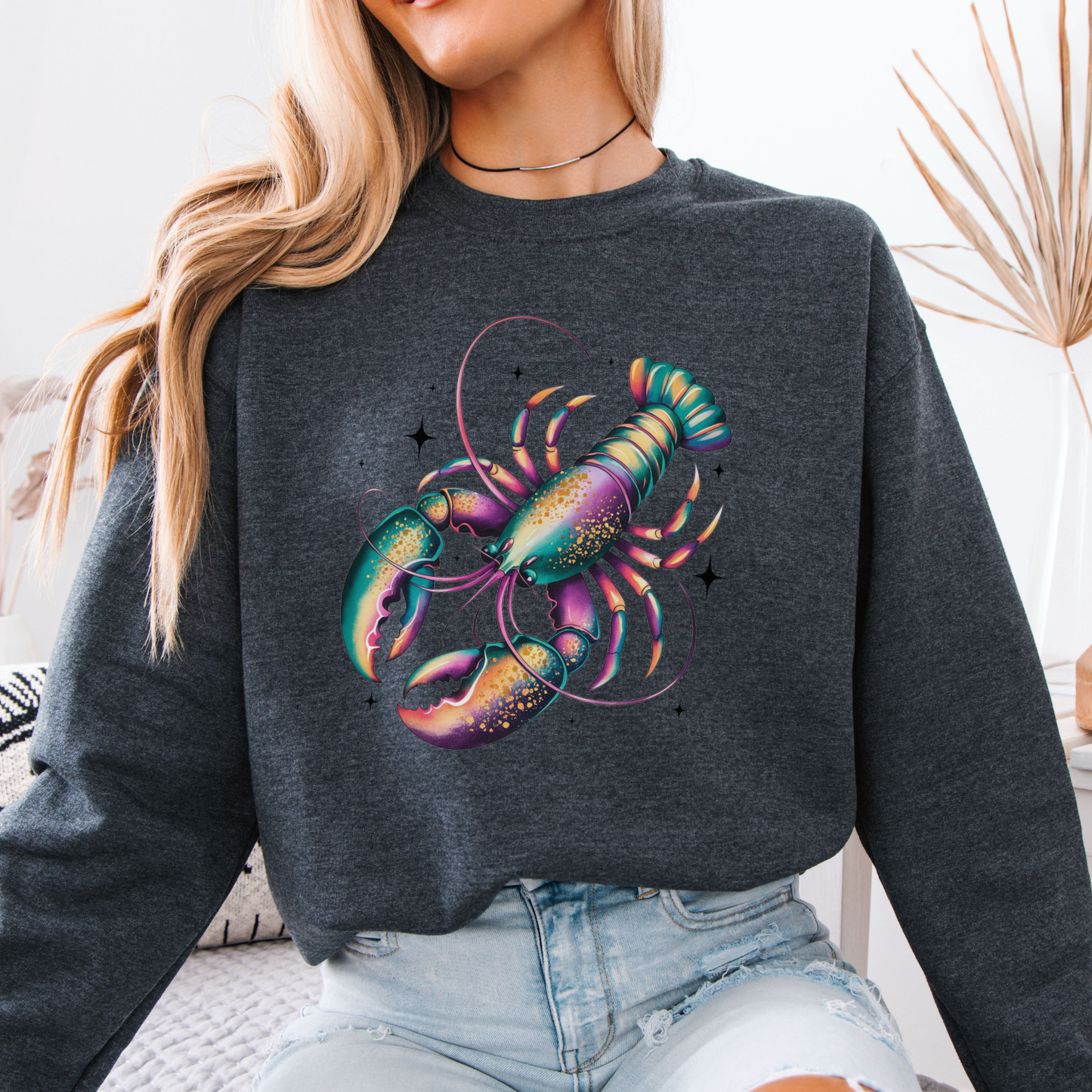 Mardi Gras crawfish graphic sweatshirt