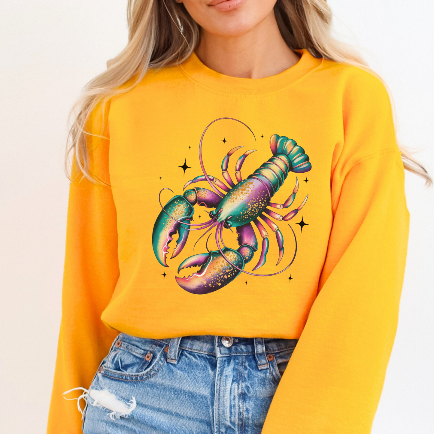 Mardi Gras crawfish graphic sweatshirt