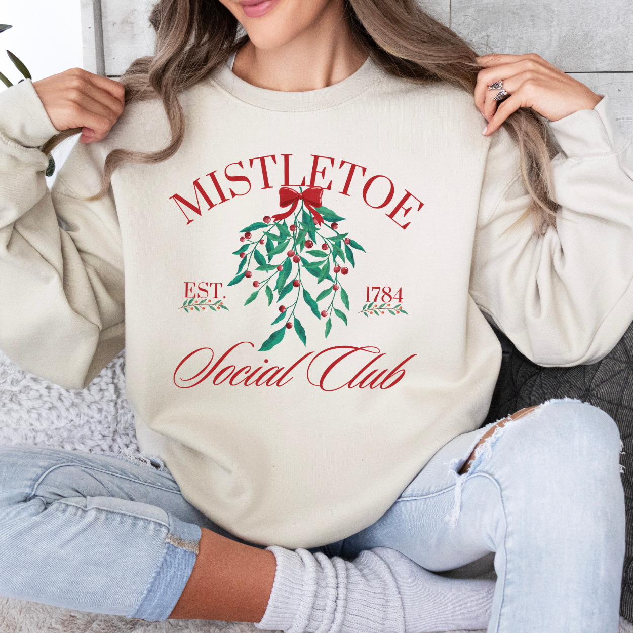 Mistletoe Social Club women's sweatshirt