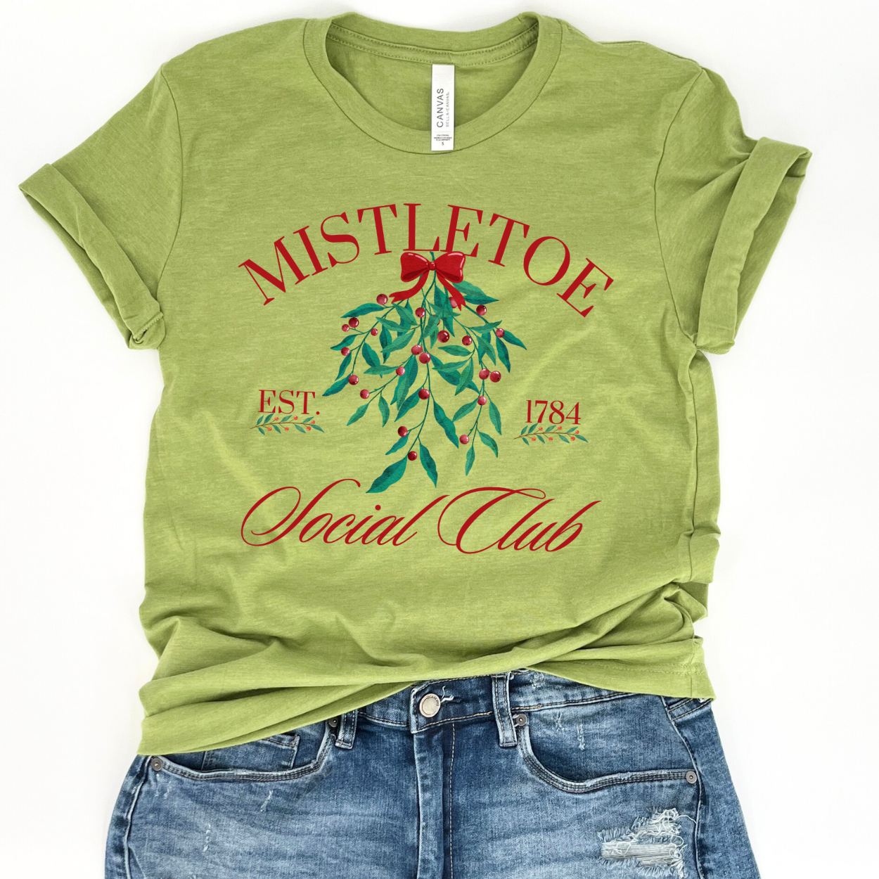 Mistletoe social club Christmas t-shirt