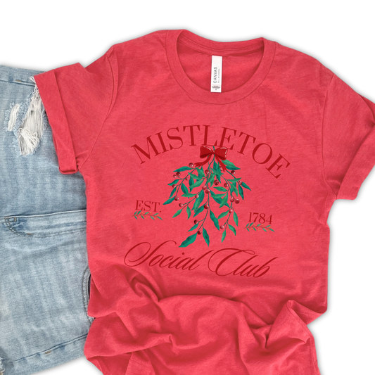 Mistletoe social club Christmas t-shirt