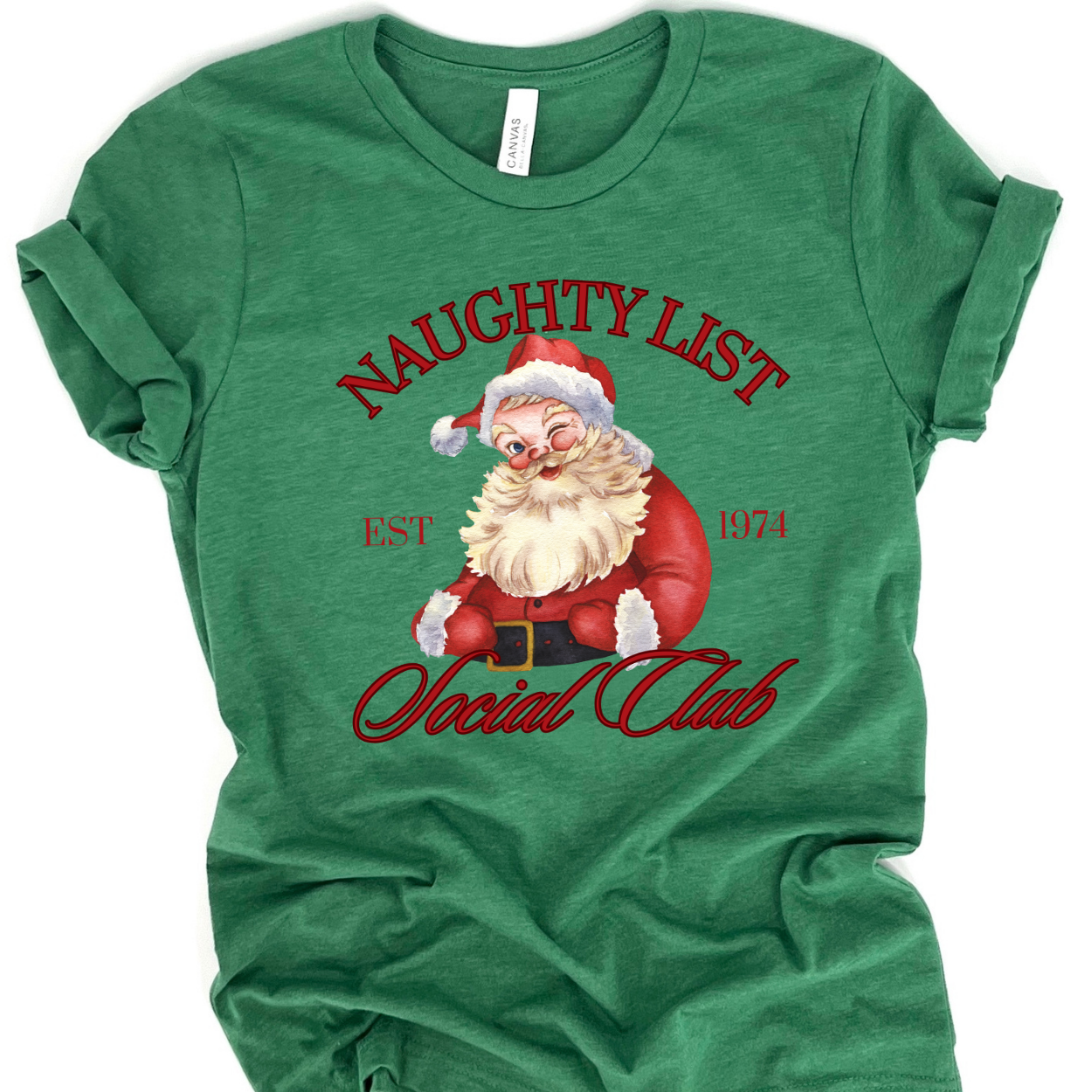 Santa's Naughty List social club Christmas t-shirt