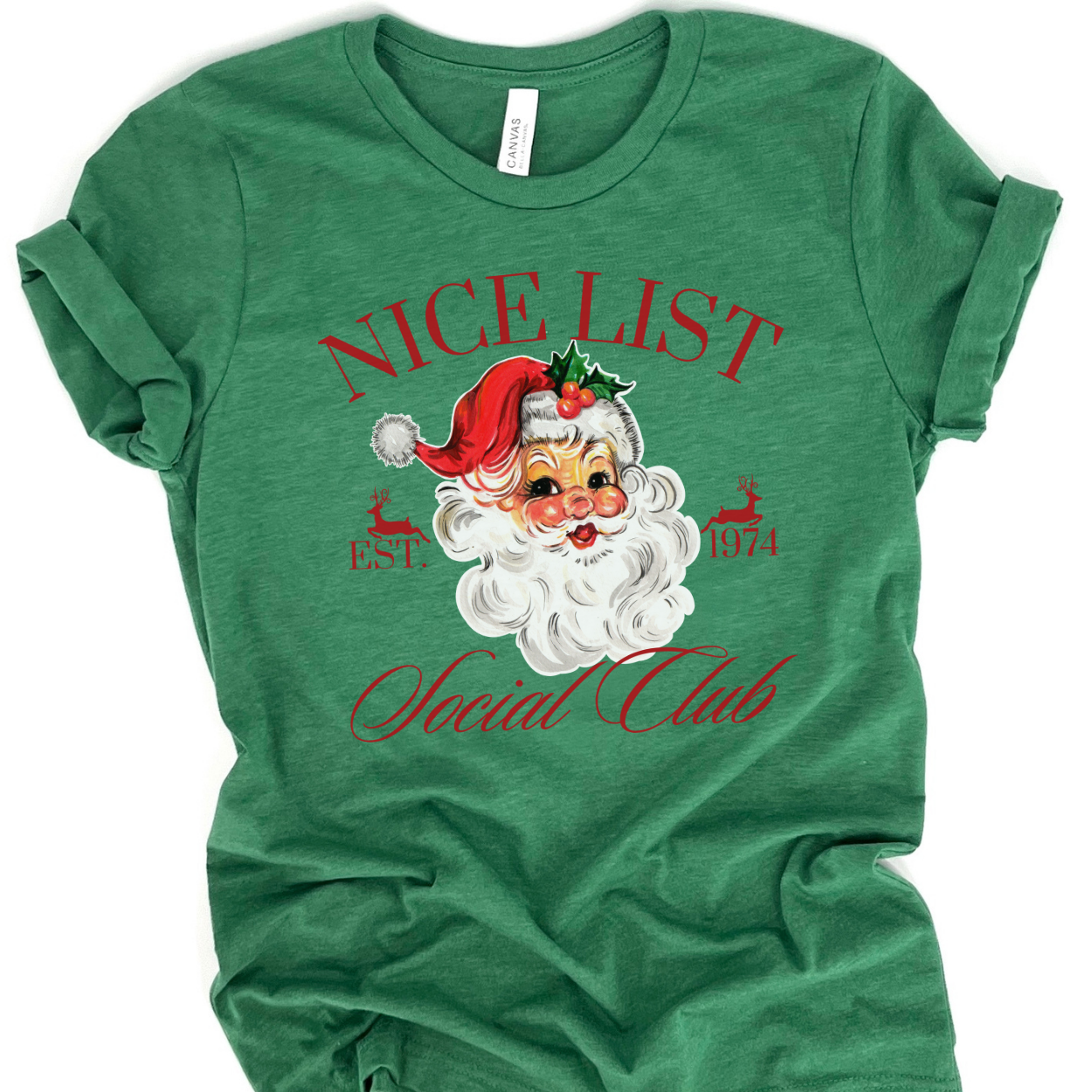 Santa's Nice List social club Christmas t-shirt