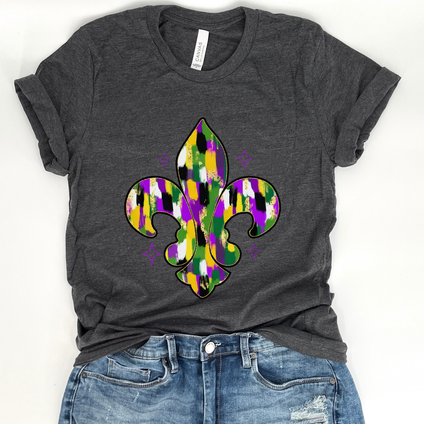 Mardi Gras Fleur-de-lis graphic t-shirt