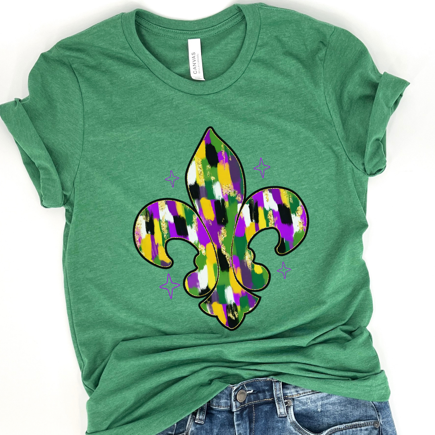 Mardi Gras Fleur-de-lis graphic t-shirt