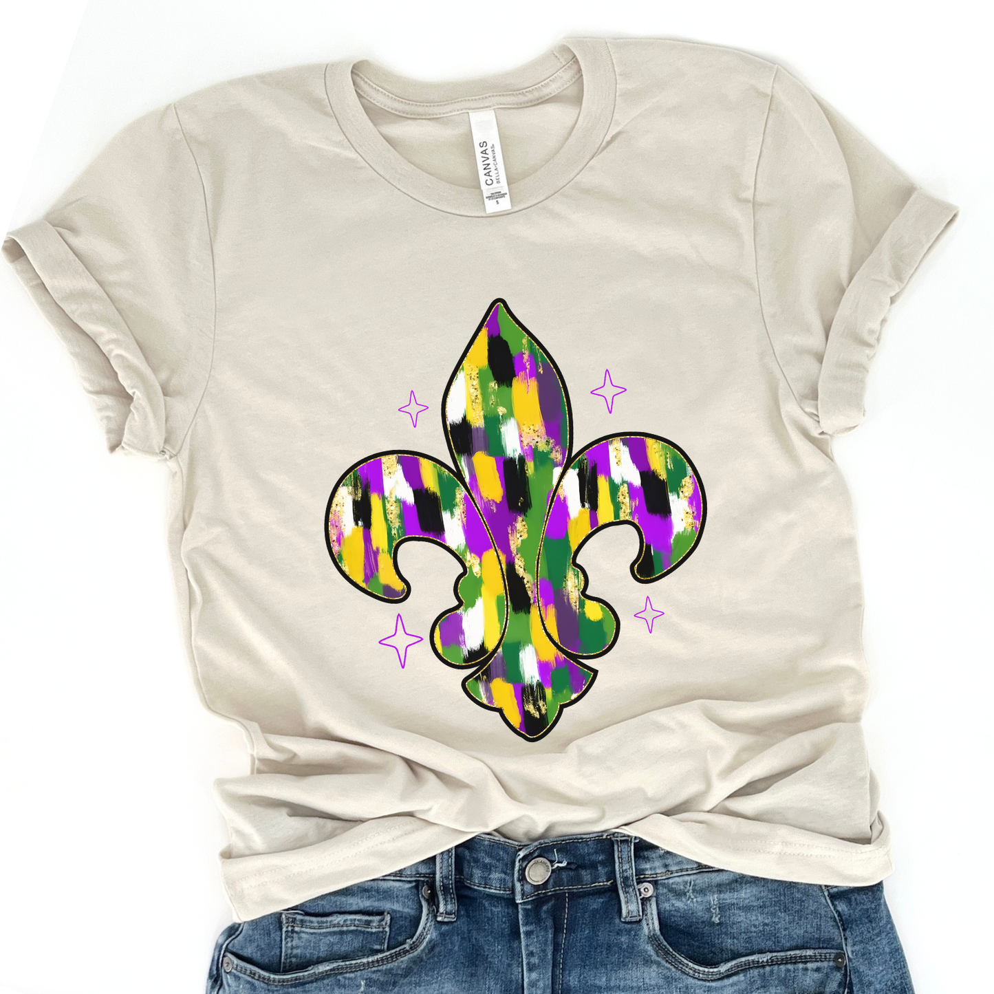 Mardi Gras Fleur-de-lis graphic t-shirt