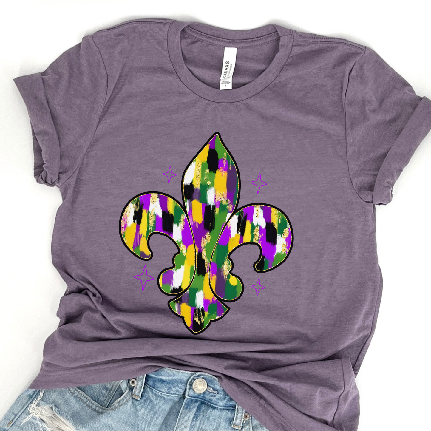 Mardi Gras Fleur-de-lis graphic t-shirt