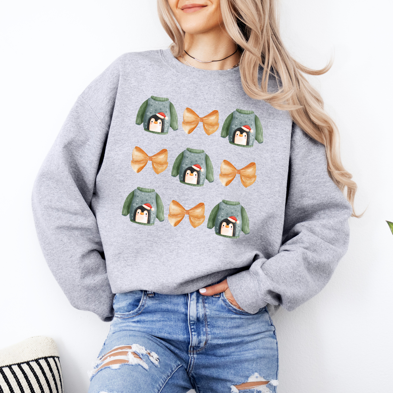 Penguin coquette Christmas sweatshirt