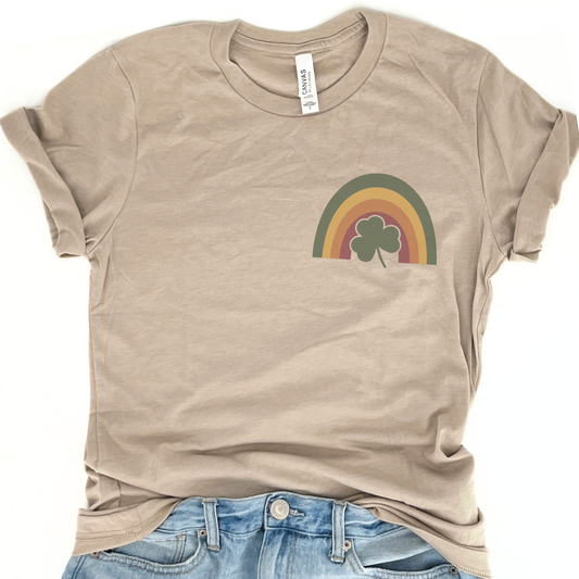 St. Patrick's Day rainbow pocket t-shirt