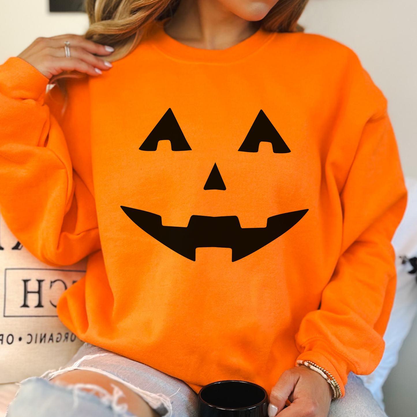 Spooky pumpkin face sweatshirt