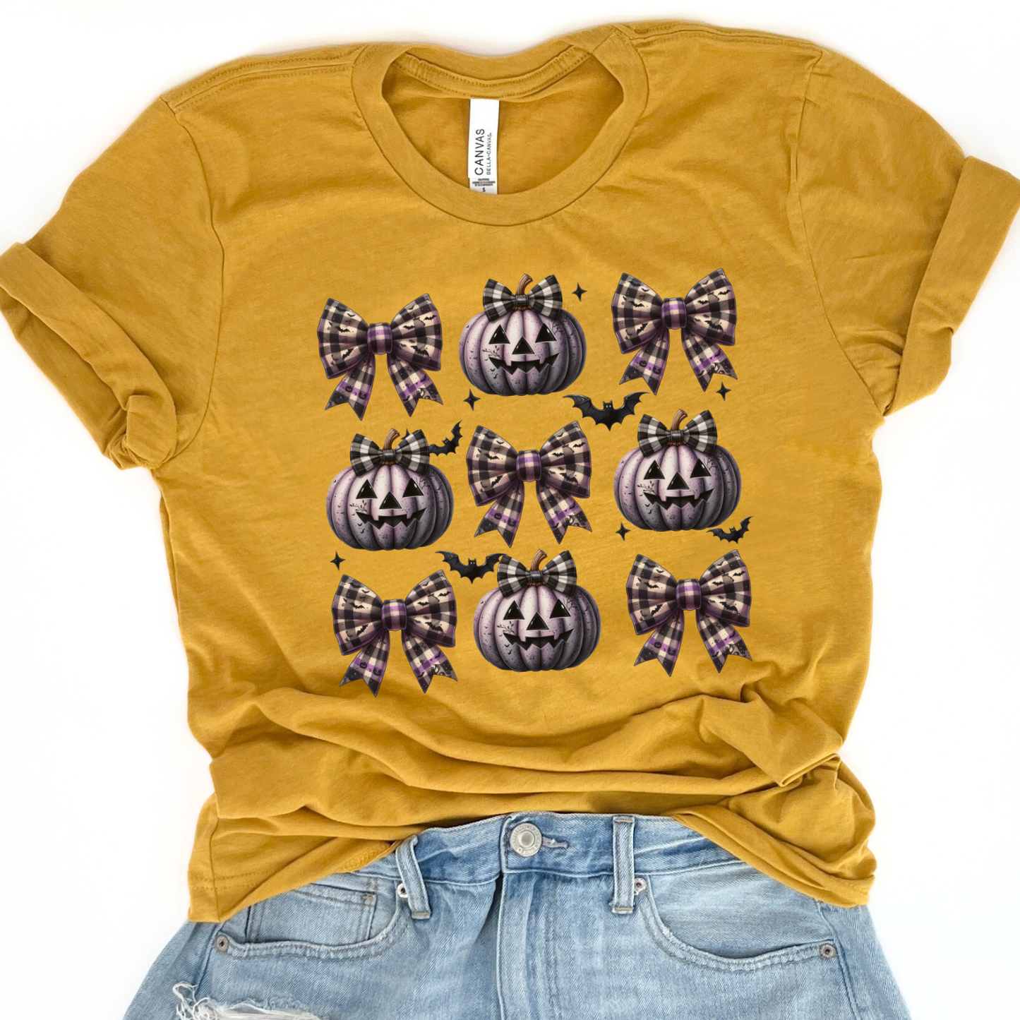 Pumpkins and bows Halloween coquette t-shirt