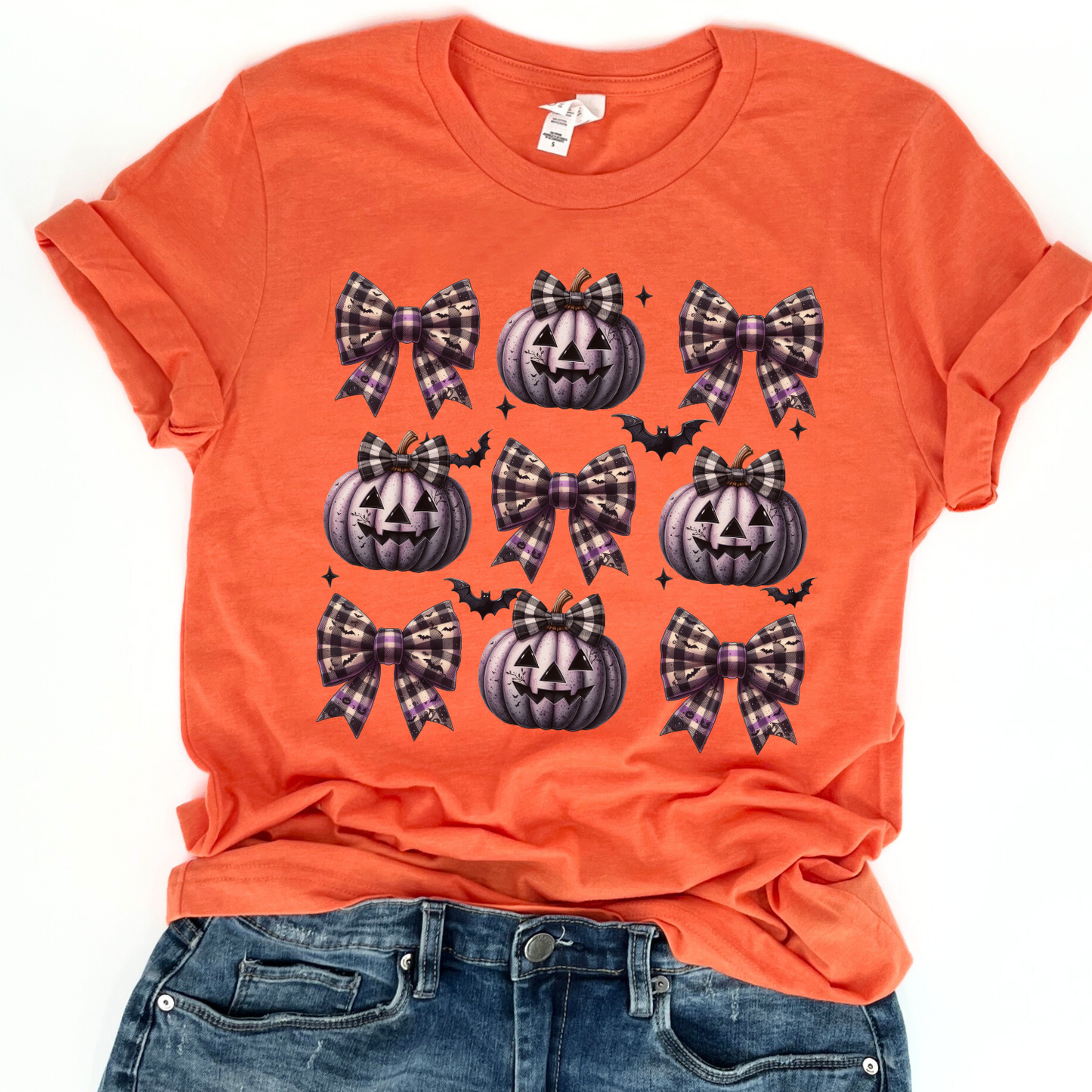 Pumpkins and bows Halloween coquette t-shirt