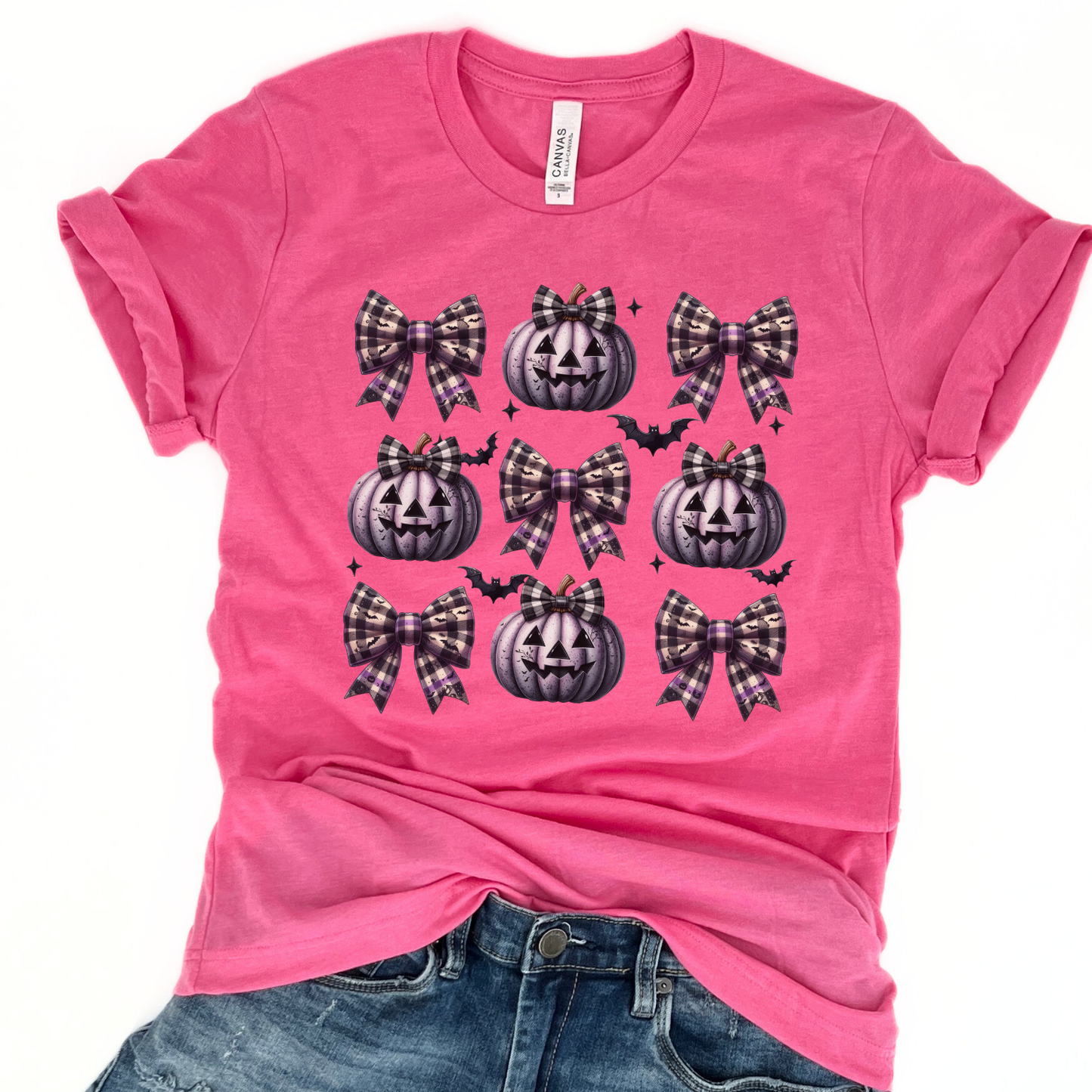 Pumpkins and bows Halloween coquette t-shirt