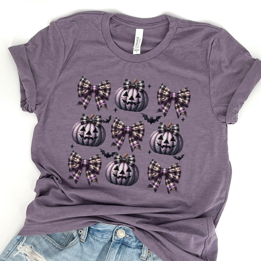 Pumpkins and bows Halloween coquette t-shirt