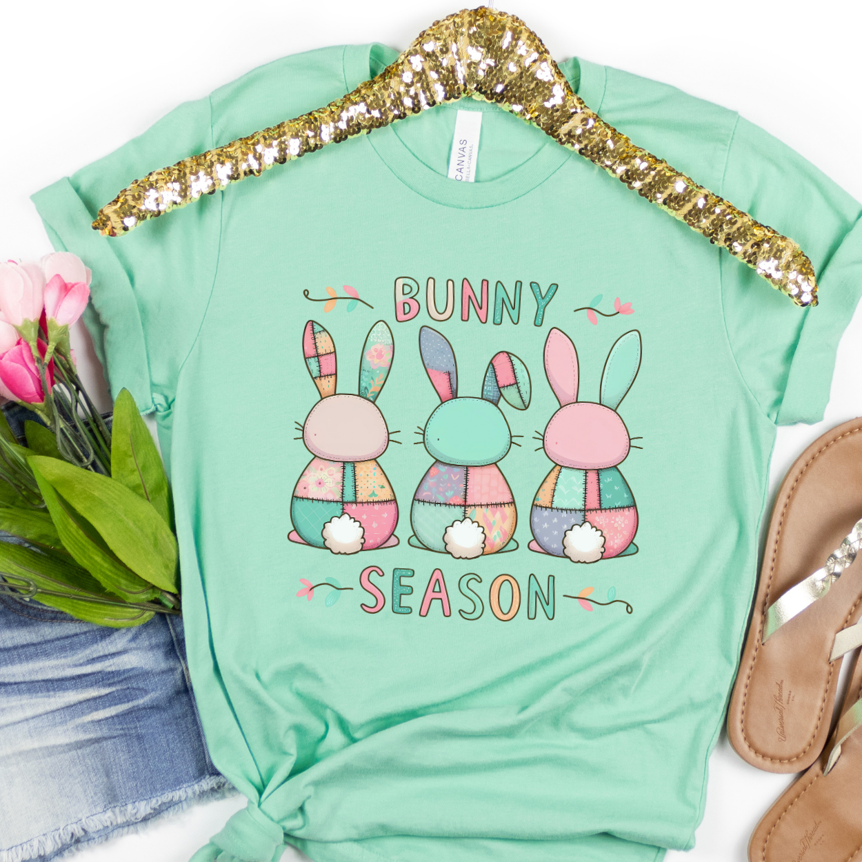 Cute pastel bunny women's graphic t-shirt