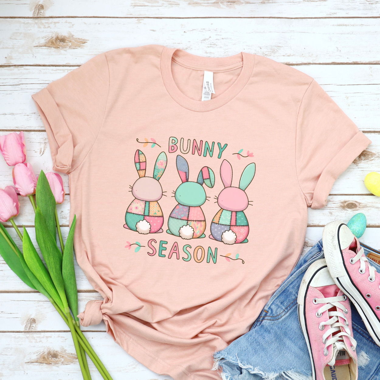 Cute pastel bunny women's graphic t-shirt