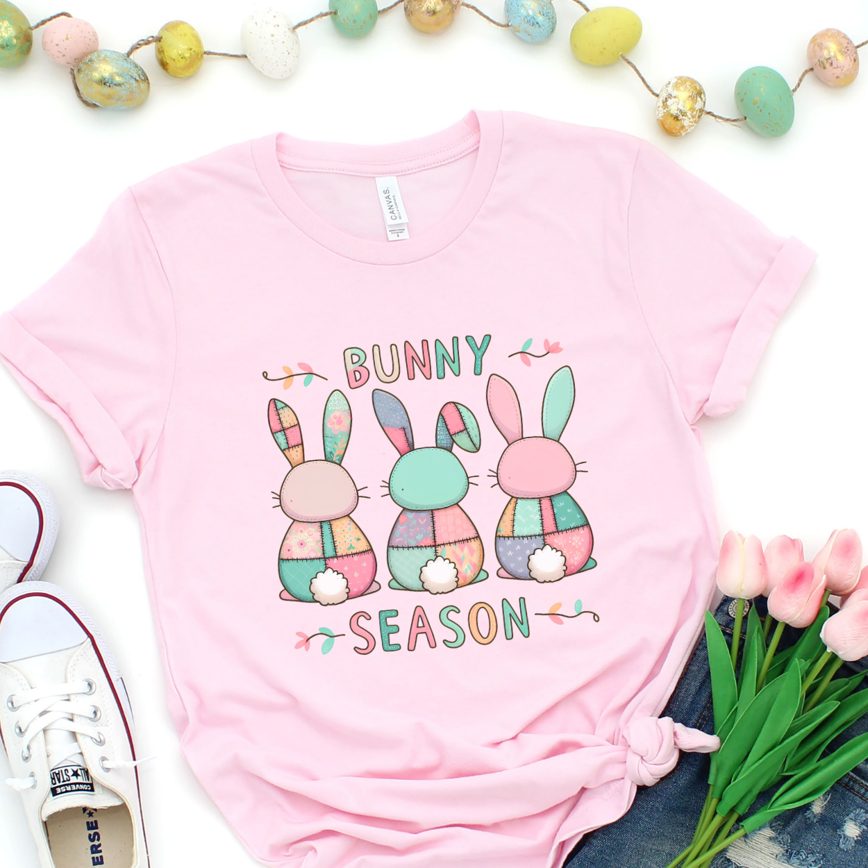 Cute pastel bunny women's graphic t-shirt