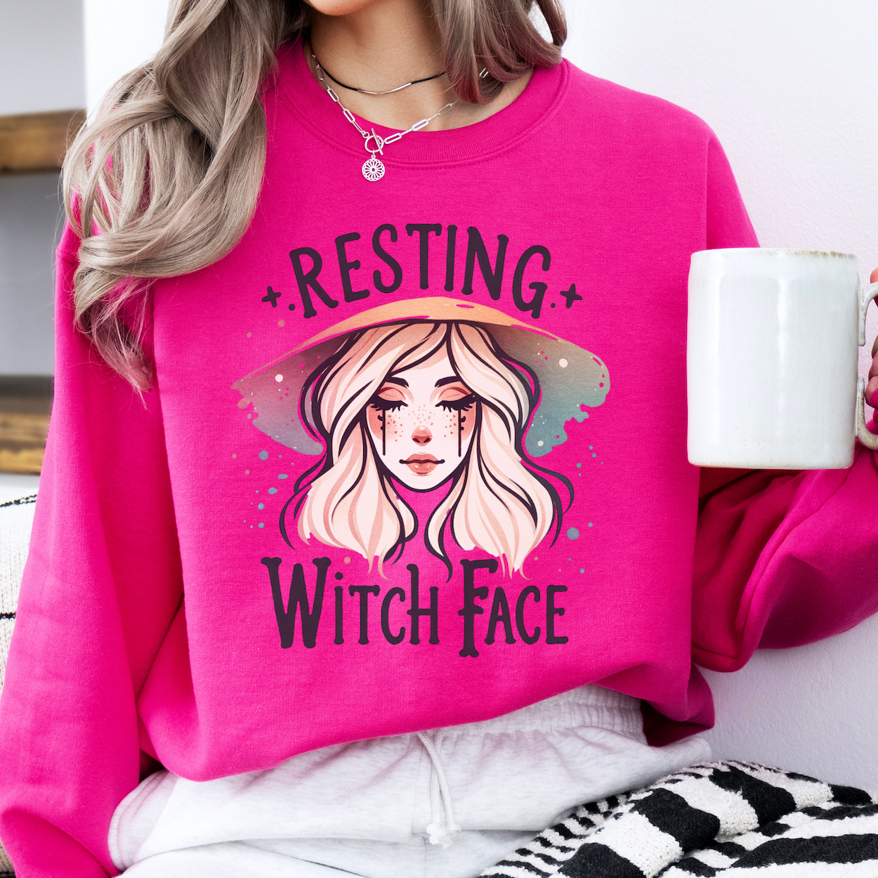 Resting with face Halloween sweatshirt