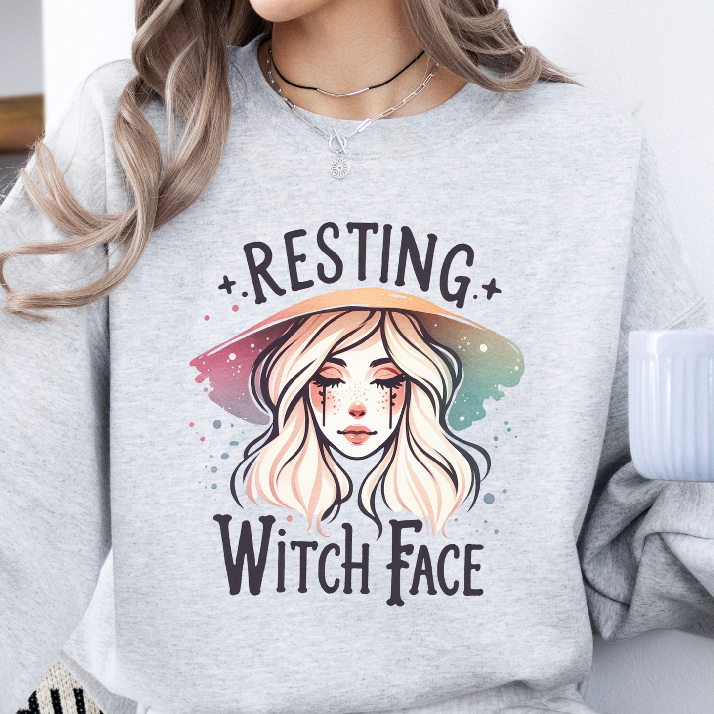 Resting with face Halloween sweatshirt