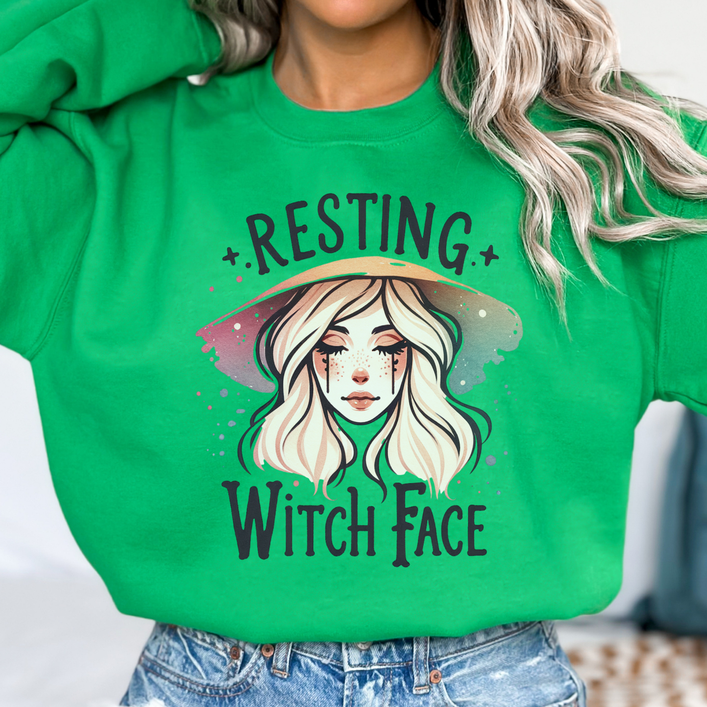 Resting with face Halloween sweatshirt