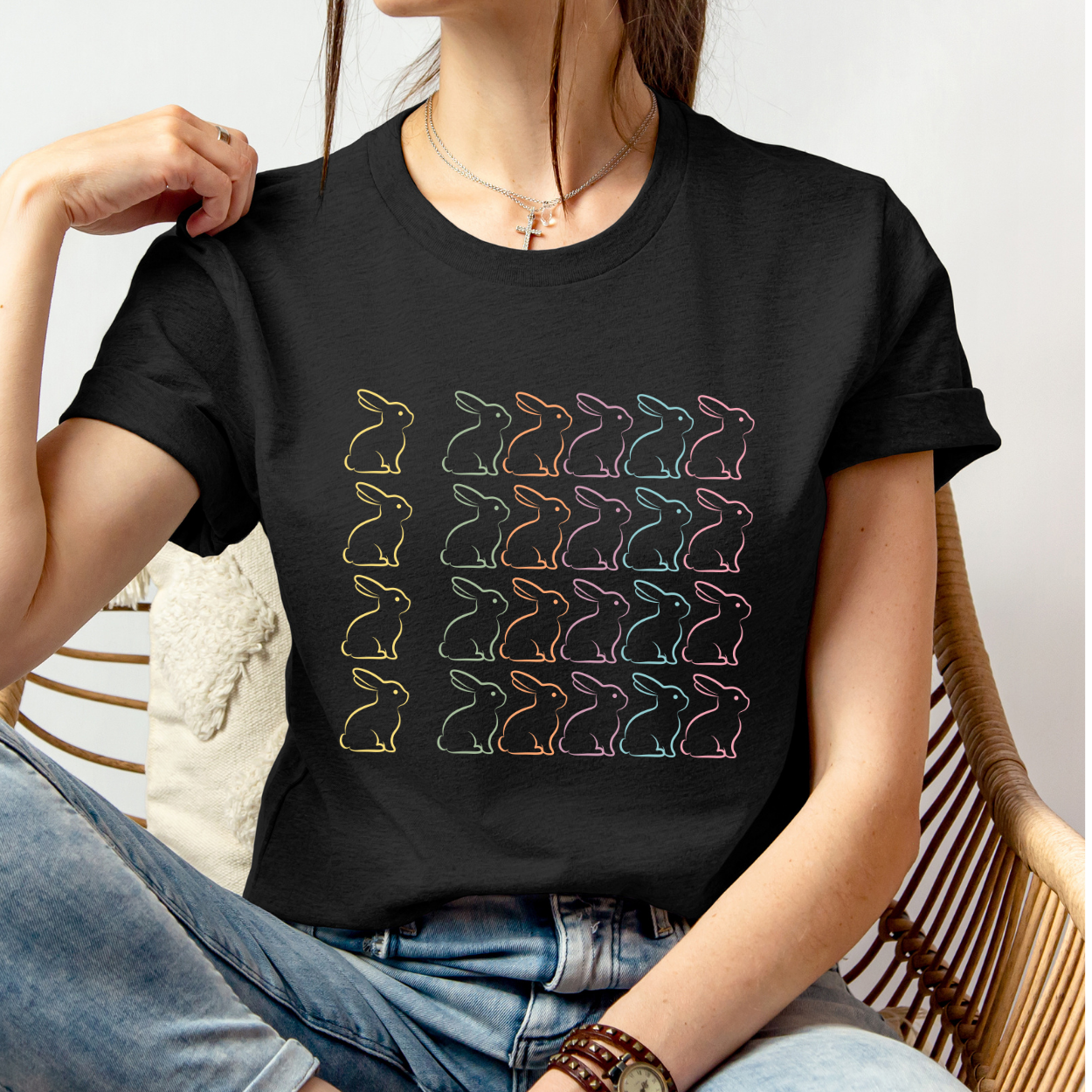 Easter bunny graphic t-shirt