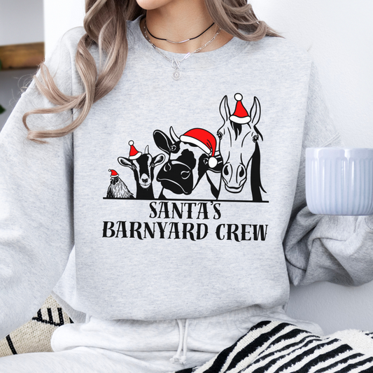 Santa's barnyard crew Christmas sweatshirt