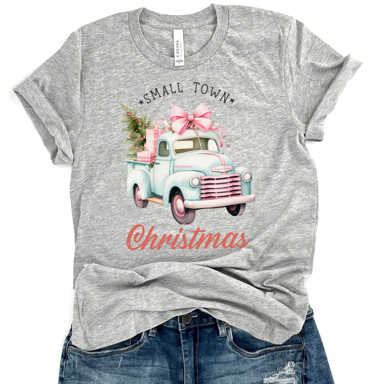 Small town Christmas t-shirt, Vintage truck