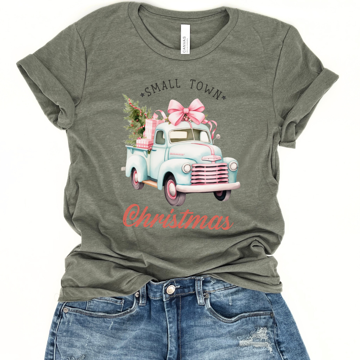 Small town Christmas t-shirt, Vintage truck